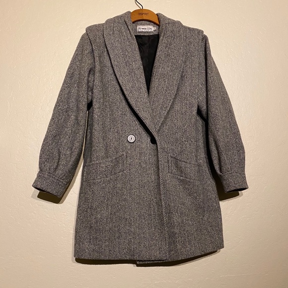 Vintage Herman Kay Petite Gray Peacoat - Picture 1 of 6